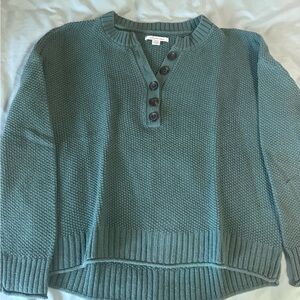 American Eagle Green Henley Sweater
